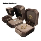 Diamond Jewellery Webest Package Gift Box Diamond Shaped Velvet Jewellery Ring Pendant Earring Boxes