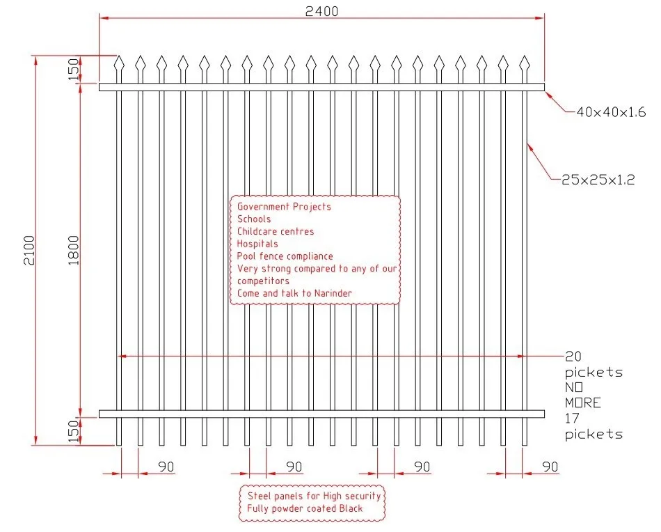 Black Wrought Iron Fence Easy-to-Assemble Decorative Picket Panels Galvanized Steel Mesh Home Farm Security Pool Fencing Low