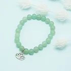 Bead Bracelet 8mm Natural Gemstone Beads Bracelet Green Aventurine Bracelet With Lotus Charm