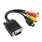 Vga Computer Cables VGA To S-Video 3 RCA AV TV Adapter Converter Cable PC Computer