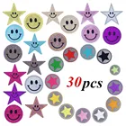 Patch Colorful DIY 30 Pcs A Set Star Smiling Clothing Felt Embroidery Patch For Bags