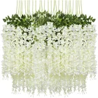 Wedding Decorative Artificial Silk Wisteria Vine Ratta Hanging Garland Plant For Home Party Wedding Decor