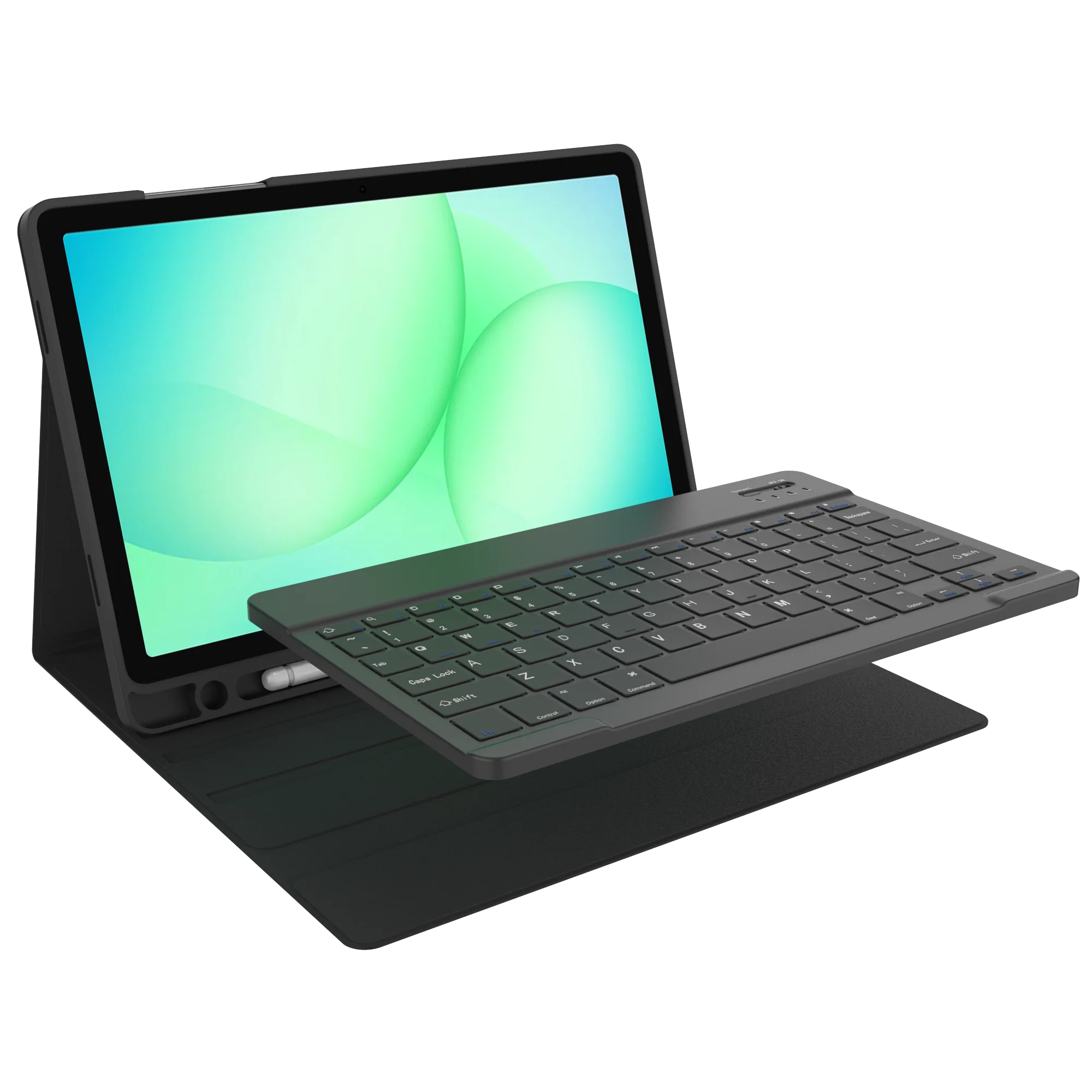 product tablet cover with detachable 6 row keyboard for samsung tab a11 plus 2025 11 tpu back shell with pen holder folio pu leather-2