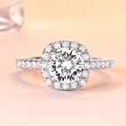 Sterling Silver Silver S925 Sterling Silver Ring Rose Gemstone Diamond Engagement Women Moissanite Rings