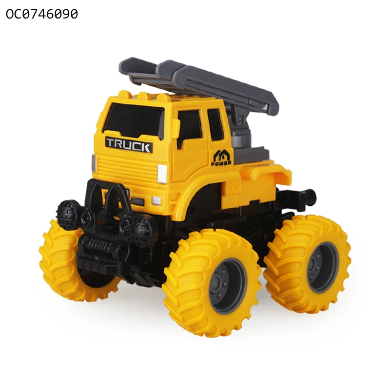 Rotating friction power diy engineering truck cars vehicle toy for kids