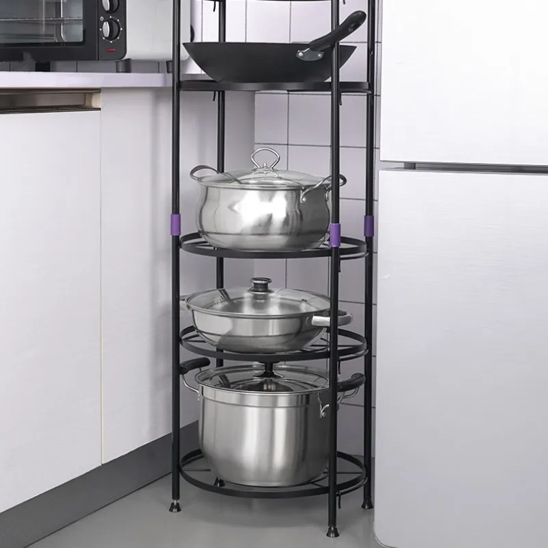 Hot popular put cooking cookware fry pan iron storage set rack organizer for kitchen use