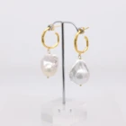 Earrings Lilliana Beautiful Shine Baroque Pearl 925 Sterling Silver Freshwater Pearl Earrings