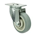 Gray Wheel 4 Rubber Wheels WBD 3" 4" 5" Threaded Stem Gray Thermoplastic Rubber Caster Wheel