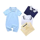 Polo Baby 2021 Hot Sale China Manufacturer Summer Solid Color Polo Style Newborn Baby Boys Rompers For 0-1 Year