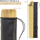 Sticks Wholesale 5mm*36inch Long Natural Bamboo Marshmallow Roasting Sticks Skewer For Bbq