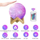16 Colors Moon Lamp 15cm 3D Printing Rechargeable 3D Night Light With Remote Control