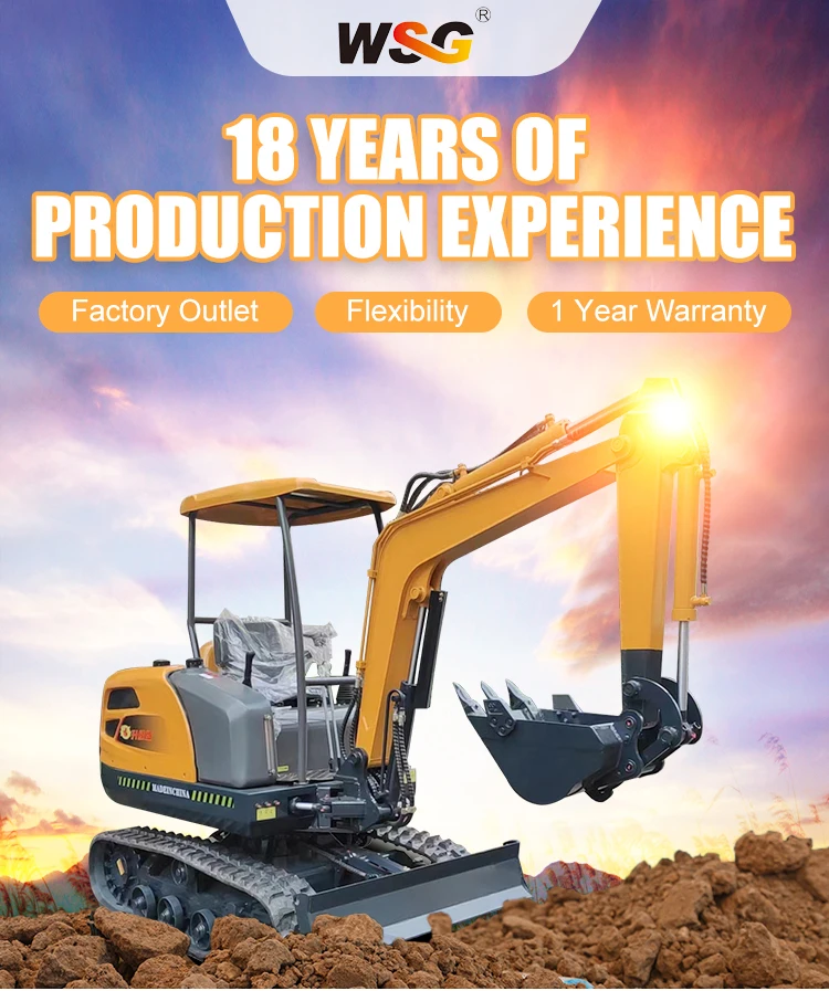 wsg CE EPA China mini Hydraulic excavators small mini excavator 1ton 2 ton cheap price for agricultural excavator