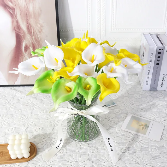 PU Mini Calla Lily Simulated Flower Home Decoration Artificial Calla Lily for Photography for Foreign Trade