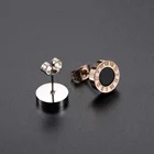 Fashion Earring Fashion Couple Models Unique Stainless Steel Roman Numerals Rose Gold Earring