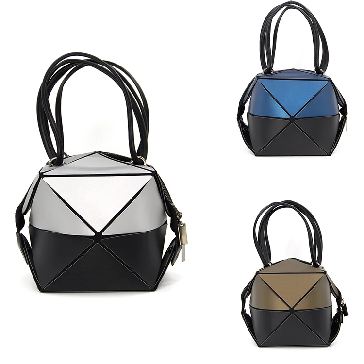 silver geometric figure bolsa