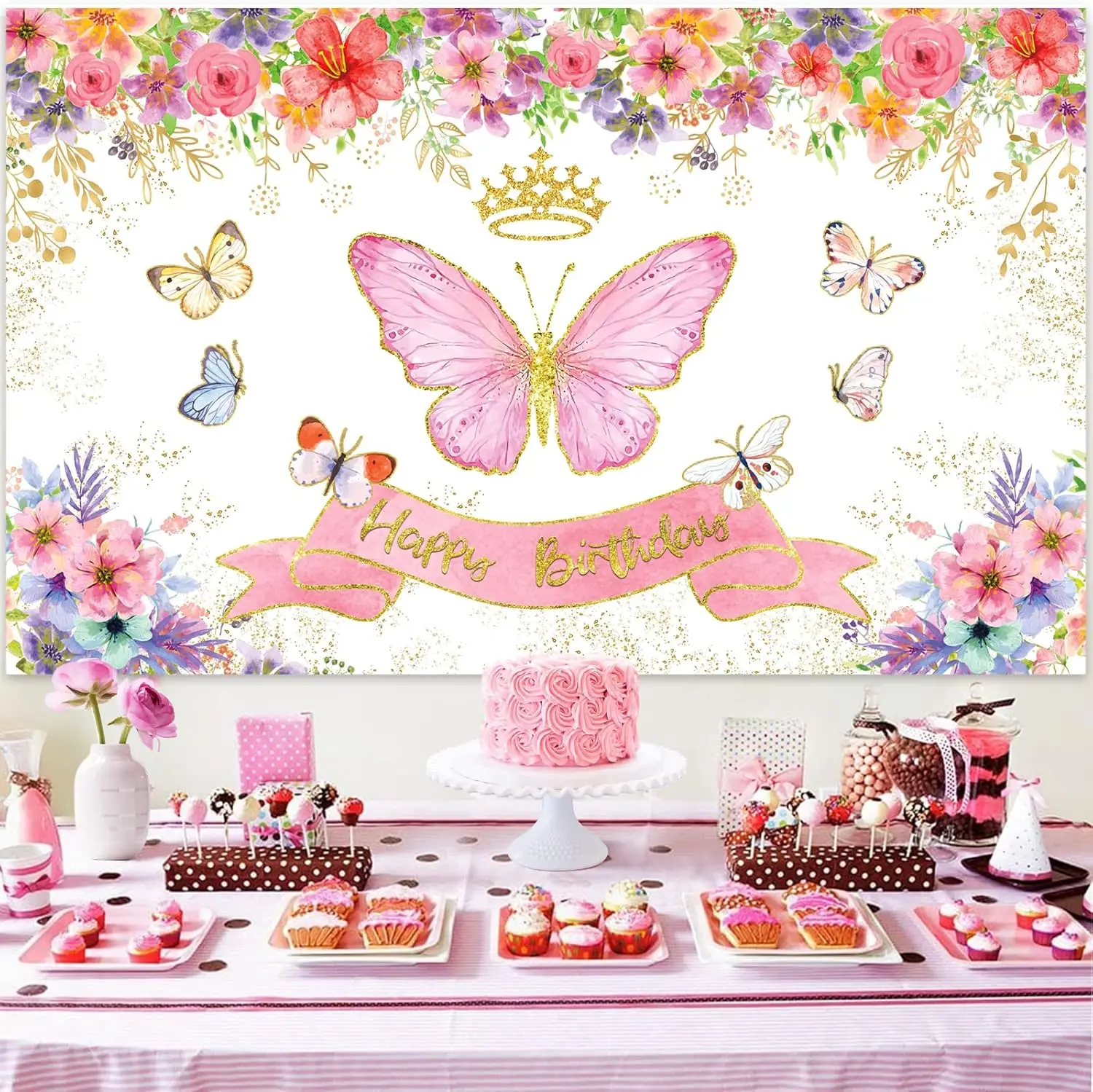 Butterfly Theme Party Decorations Butterfly Birthday Decorations with Pink Purple Balloon Arch Kit