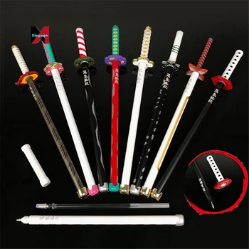 New Demon Slayer Cosplay Anime Swords Pen Ninja Weapons Gel Pens