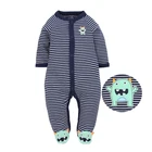 Baby Wholesale Autumn Baby Sleepsuit Romper Mameluco De Bebe One-piece Wrap Foot Long Sleeve Pajamas Baby Romper