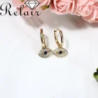 Earrings Charm Silver Earring Classic S925 Sterling Silver 18k Gold Plated Hoop Earrings Cz Eye Charm Dangle Earrings