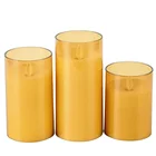 Candle Gold White Candle Tube Christmas Decorative Lamp Gold Iron Main Festival Lamp