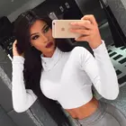 Shirt For Ladies Fashion Hot Sexy Women Blouse Turtleneck Tank Tops Solid Short Shirt For Ladies