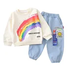Boys Modern Design Kids Spring Cartoon Pullover And Jean Pants 2Pcs Suit Boys Clothing Sets