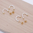 Gg Factory Custom Fashion Cc Gg Jewelry 925 Sterling Silver Gold Natural Real Freshwater Pearl Stud Earrings