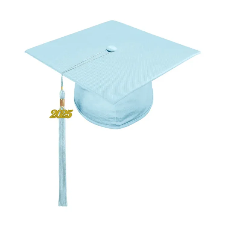 High Quality Matte Polyester Adult Graduation Hat with Tassel School Uniform Accessory factory