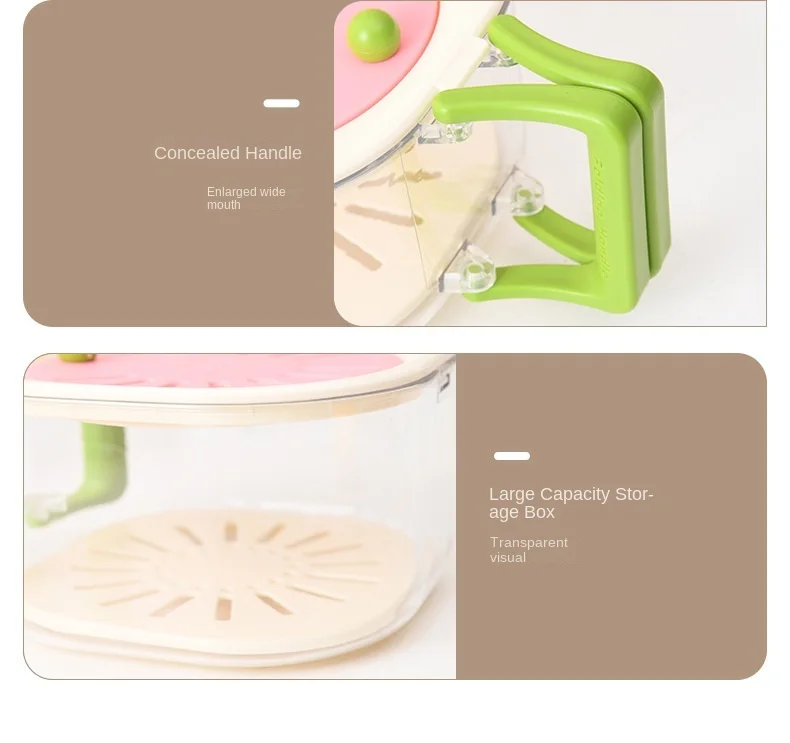 Multifunctional Drain Folding Handle Fruit Fresh-keeping Storage Box with Lid Vegetable Drain Double-layer Fresh-keeping Box