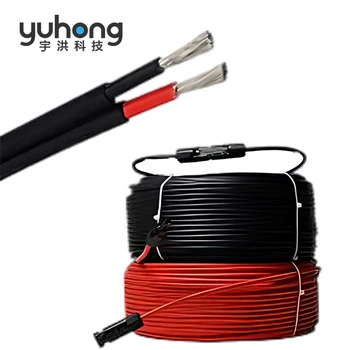 YUHONG single dual cores 2.5mm 4mm 6mm 10mm solar panel extension cable copper tinned copper cable