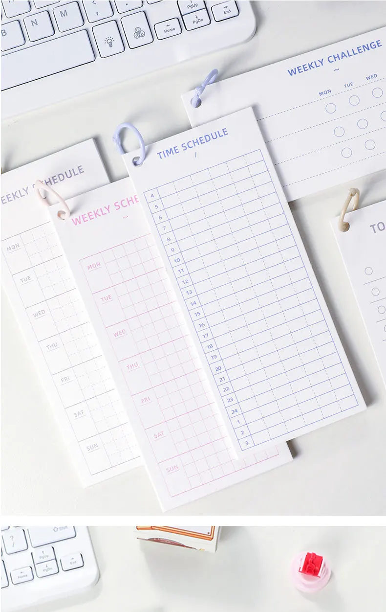 Simple Time Planner Memo Pad Creative Ring Clasp Student Horizontal