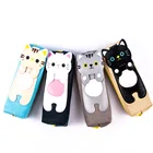 School Pencil School Supplier Cute Logo Canvas Stationary Kawaii Pencil Case For Girls