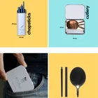 Cutlery Portable Pocket Sized Reusable Stainless Steel Foldable Cutlery Set Chopsticks
