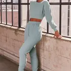 New Casual Cross-border European And American New Corduroy Pit Pattern Sweater Casual Suit