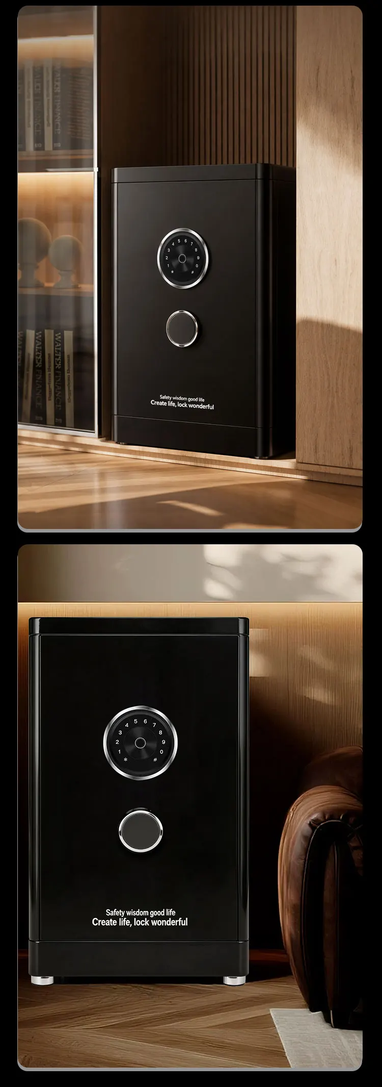 product ceqsafe smart bedroom fingerprint safe box tuya app control digital password phone remote monitoring lock cabinet-15