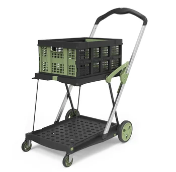 Plastic Transport Stackable Turnover Basket For Fruit Supermarket Shopping  cart Trolley