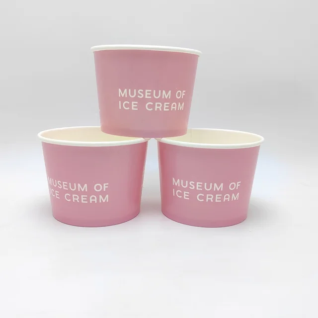 Eco-Friendly Biodegradable Custom Ice Cream Paper Tub With Lid ,Paper Dessert Cups, Paper Ice Cream Yogurt Salad Tubs