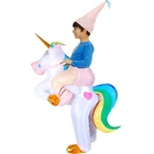 Costume Inflatable Adult Best Quality Air Blow-Up Deluxe Halloween Inflatable Ride On Rainbow Unicorn Costume Adult Size