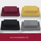 Bed Sheet Sets Best Seller Solid Color Hotel Household Korean Style Bed Cover Sheet King Size Bedding Set
