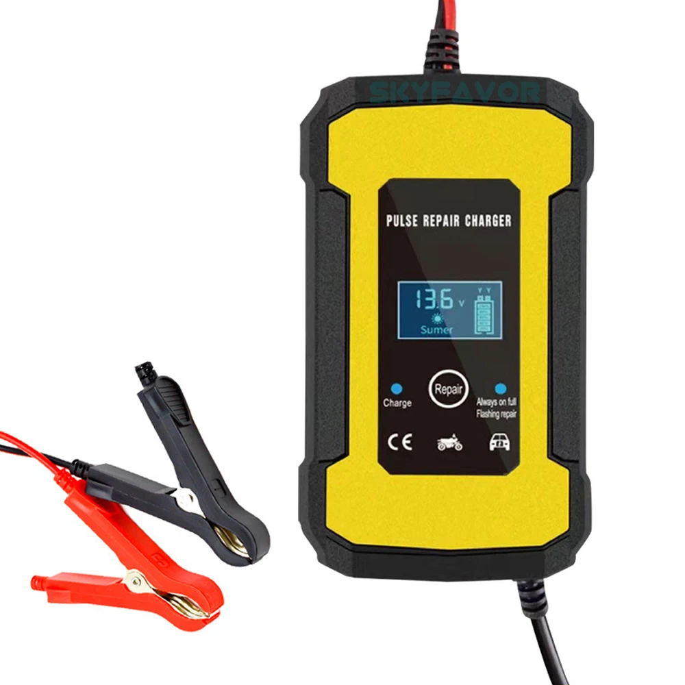Automatic Intelligent 12V battery charger 12V 6A fast Pulse Repair lead acid battery charger for car motorcycle truck batteries