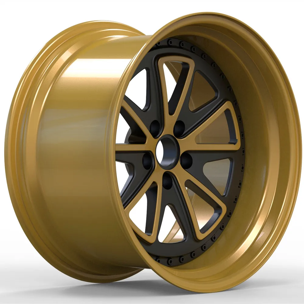 Customized Piece Deep Dish Wheels Deep Concave Brushed Bronze