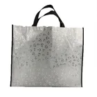 Silver Shopping Bag Large Silver White Custom Style Thick Aluminum Coated Non Woven Shopping Bag