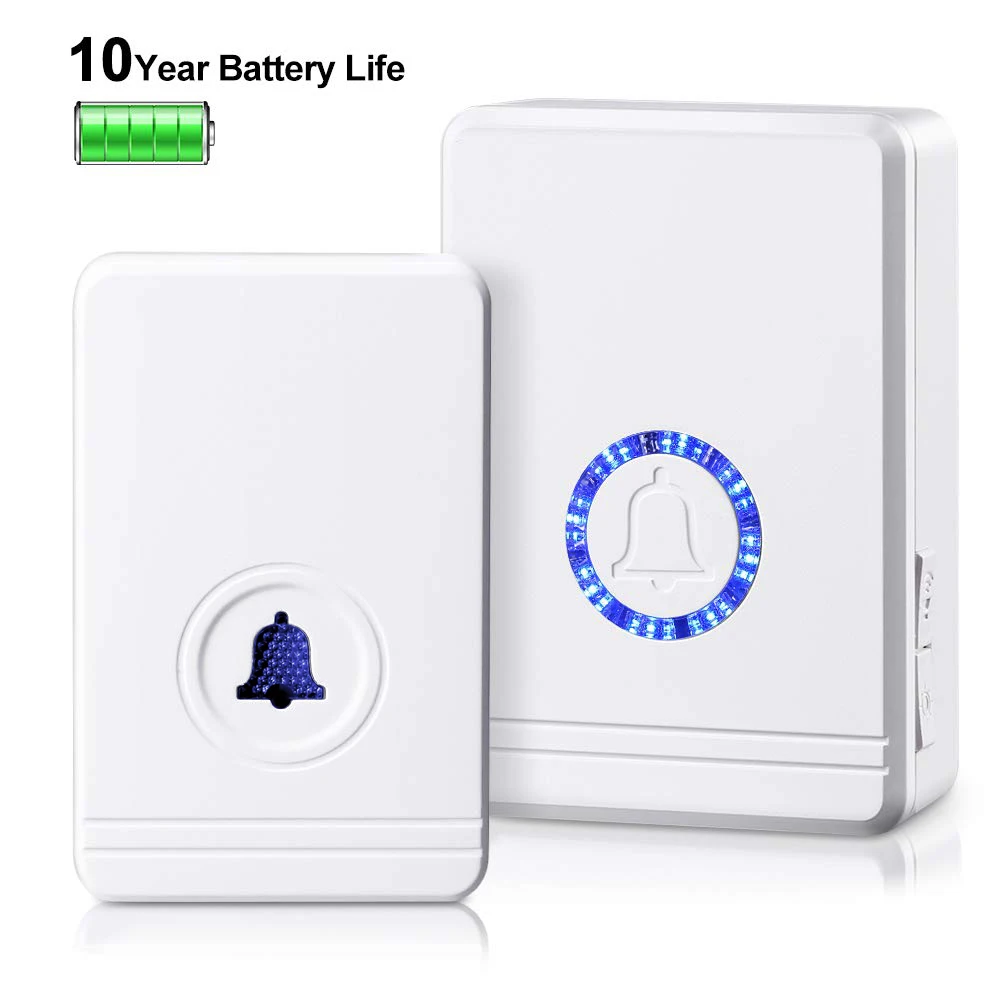 Wireless Electronic Waterproof Remote Push Button with Dog Barking Sound Doorbell Wireless Elderly Pregnant Women Emergency Pager