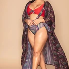 Beach Hot New Style Swimsuit Printed High Waist Strap Swimsuit Beach Bikini Coat Bikini For Plus Size Ladies