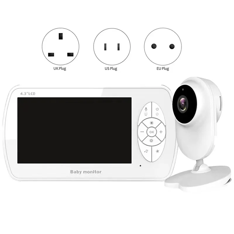 HD 1080P 4.3 inch LCD Screen IR Night Vision Wireless audio wifi baby Crying Detection Two Way Audio baby monitor wifi camera