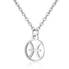 Silver Hot Selling Stainless Steel Jewelry Gold Silver Plated Zodiac Sign Pendant Necklace For Men And Women