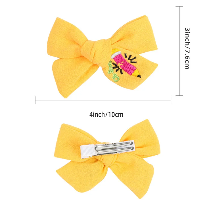6inch Hot Selling Fabric Bowknot Hair Clips Solid Color Big Bows Hairpin Hair Grips For Children
