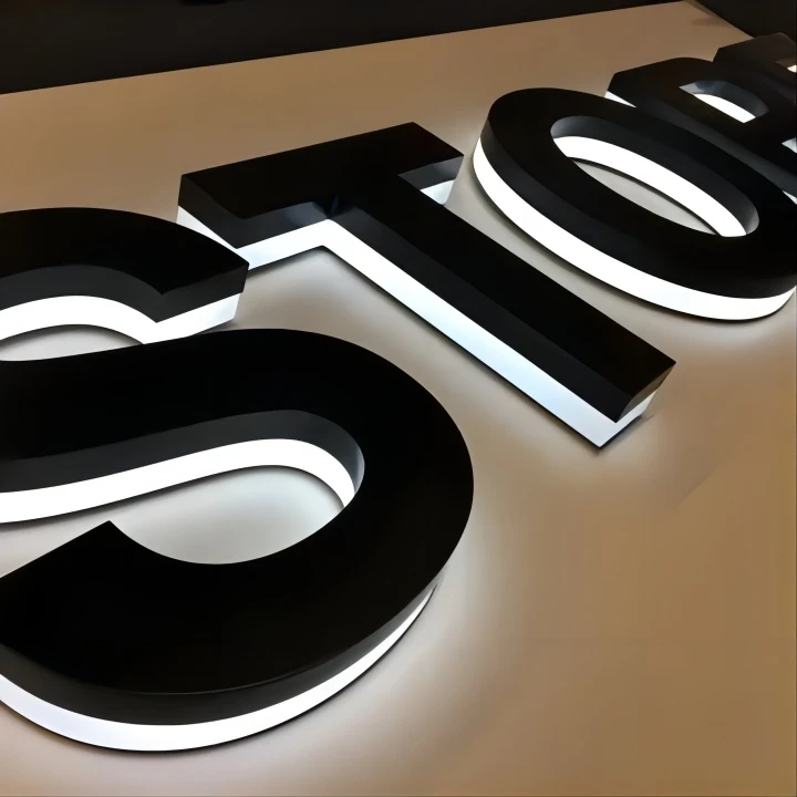 product sry sign stainless steel side punching leak engraving blank edge 3d led letters luminous word mini custom logo sign outdoor993-10