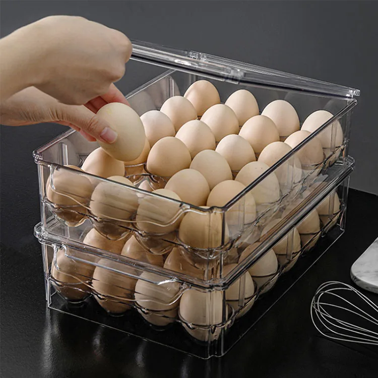 Egg Fresh Storage Box Egg Storage Container Organizer Bin Large Capacity Egg Holder for Refrigerator