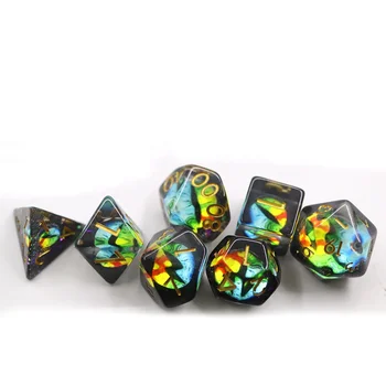 Polyhedron dnd Custom rpg rainbow dragon eye dice set 7pcs